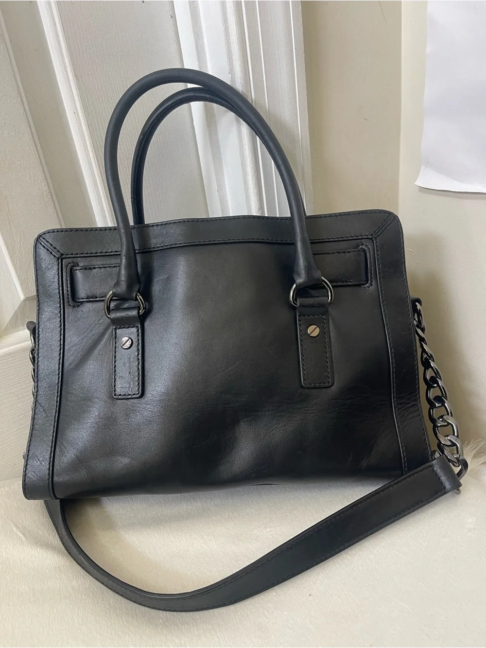 Michael Kors Hamilton satchel micro-stud Black Quilted Bag